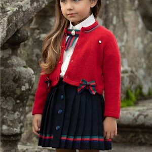 Piccolo Speranza Girls wool pleated circle skirt 10 years